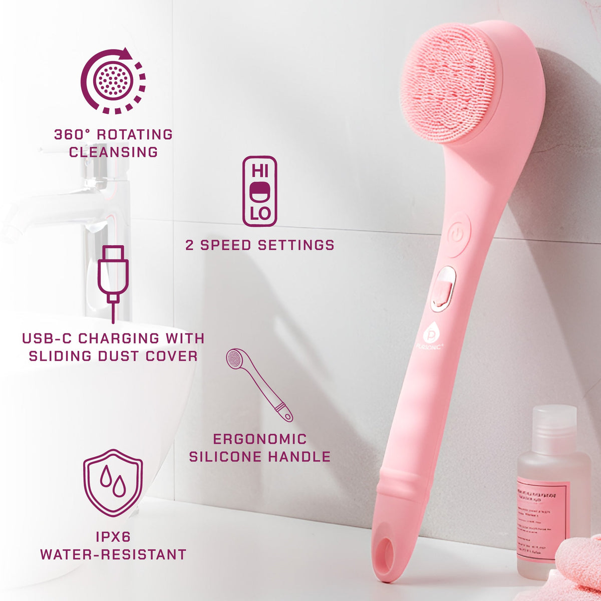 2-Piece Cleansing Brush Bundle – Complete Face & Body Skincare Set